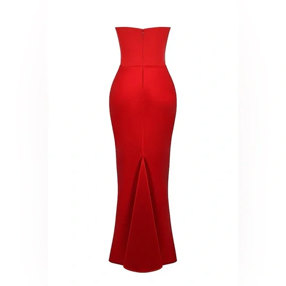 House of CB Vibrant Red Strapless Dress - Picture 4 of 4